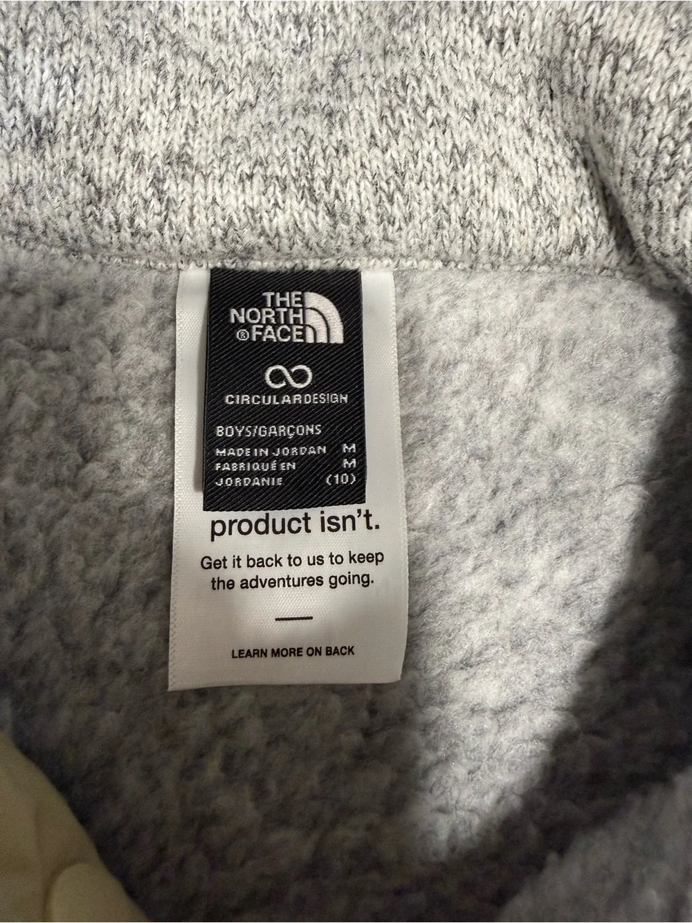 The North Face Kids Heather Gray Jacket with Beige Chest Pocket